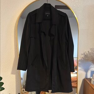 Women's Black Suede Trench Coat